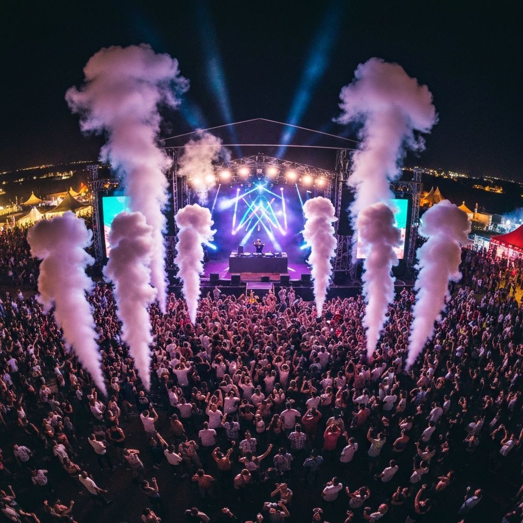 Performing at a massive outdoor electronic music festival
